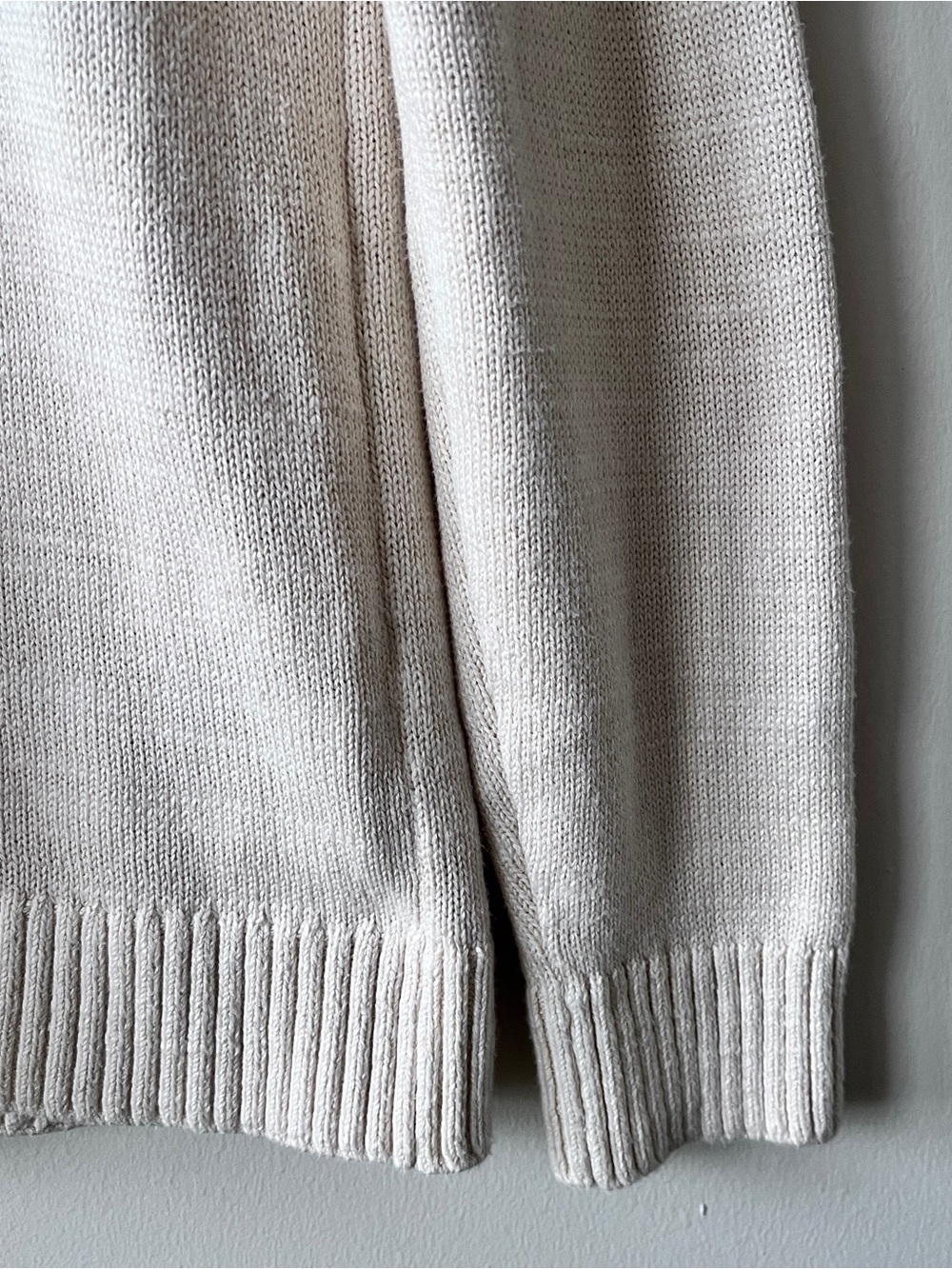 Abercrombie & Fitch Men's 100% Cotton Cream Cable Knit Crew Neck Sweater Size M - Picture 5 of 12